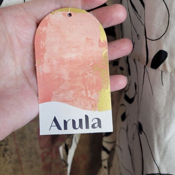 NEW Arula ivory white puff sleeve square neck faux‎ wrap dress 2X beautiful - Picture 5 of 11